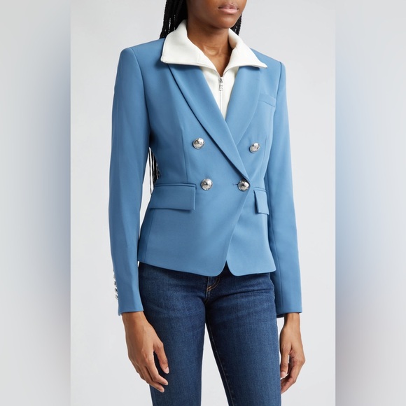 Veronica Beard Gail Dickey Double Breasted Blazer Blue Size 10